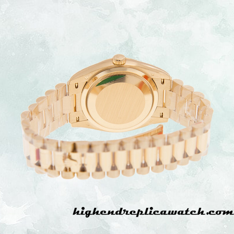 High End Replica Rolex Day-date Unisex Rolex Calibre 2836/2813 m128238-0022 Gold-tone 12mm - Image 4