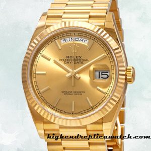 High End Replica Rolex Day-date Unisex m128238-0045 Rolex Calibre 2836 Gold-tone