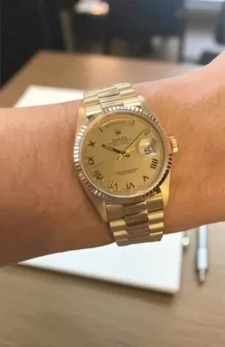 High End Replica Rolex Day-Date Rolex Calibre 2836/2813 Men's m228238-0002 Gold-tone Champagne Dial photo review
