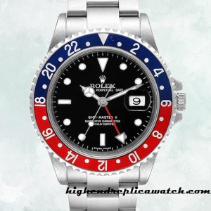 High End Replica Rolex Gmt Master Ii 16710PEPSI Men's Rolex Calibre 2836/2813 Silver-tone 15mm