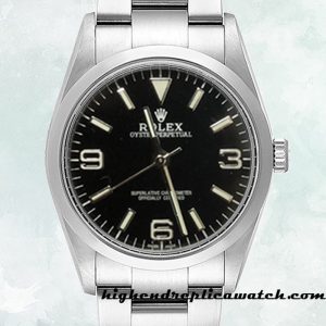High End Replica Rolex Oyster Perpetual Rolex Calibre 2671/Mingzhu Engine Ladies 177200 Silver-tone Black Dial