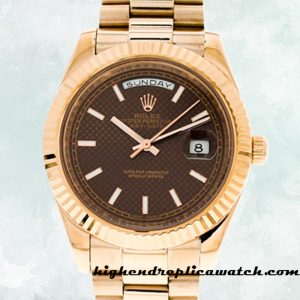 High End Replica Rolex Day-date Men's 228235-0006 Rolex Calibre 2836/2813 Hands and Markers Brown Dial