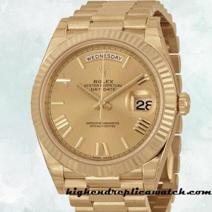 High End Replica Rolex Day-Date Rolex Calibre 2836/2813 Men's m228238-0002 Gold-tone Champagne Dial