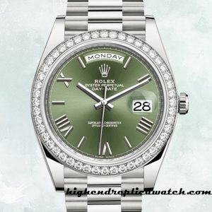 High End Replica Rolex Day-Date Rolex Calibre 2836/2813 Men's 228349GNRP Silver-tone
