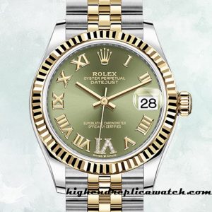 High End Replica Rolex Datejust m278273-0016 Ladies Rolex Calibre 2671/Mingzhu Engine Green Dial