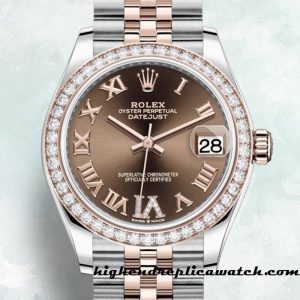 High End Replica Rolex Datejust m278381rbr-0006 Ladies Rolex Calibre 2671/Mingzhu Engine Chocolate Dial Around 12mm