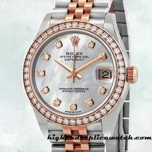 High End Replica Rolex Datejust Ladies m278381rbr-0026 Rolex Calibre 2671/Mingzhu Engine Mother of Pearl Dial