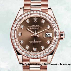 High End Replica Rolex Datejust 279135rbr-0017 Ladies Rolex Calibre 2671 Brown Dial Automatic