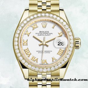 High End Replica Rolex Datejust Rolex Calibre 2671 m279138rbr-0032 Ladies White Dial Gold-tone