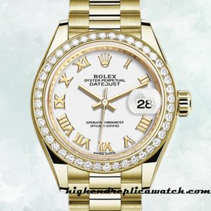 High End Replica Rolex Datejust m279138rbr-0031 Ladies Rolex Calibre 2671 Gold-tone