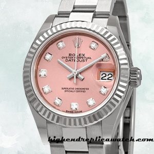High End Replica Rolex Datejust Rolex Calibre 2671 m279174-0004 Ladies Silver-tone Pink Dial