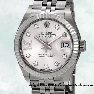 High End Replica Rolex Datejust Rolex Calibre 2671/Mingzhu Engine m279174-0021 Ladies Automatic Silver Dial