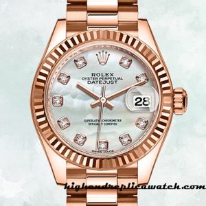 High End Replica Rolex Datejust Rolex Calibre 2671 Ladies m279175-0017 Rose Gold-tone Automatic