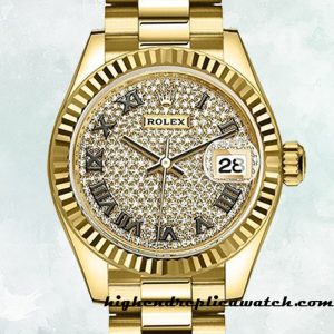 High End Replica Rolex Datejust m279178-0031 Ladies Unknown Gold-tone Automatic