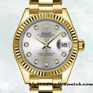 High End Replica Rolex Datejust Ladies m279178-0015 Rolex Calibre 2671 Around 12mm Gold-tone