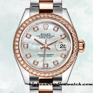 High End Replica Rolex Datejust Rolex Calibre 2671/Mingzhu Engine m279381rbr-0014 Ladies Mother of Pearl Dial Around 11mm