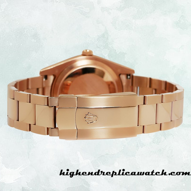 High End Replica Rolex Sky-dweller Rolex Calibre 2836/2813 326935PRO Men's Rose Gold-tone Sundust Dial - Image 4