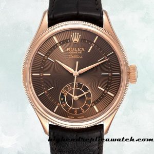 High End Replica Rolex Cellini m50525-0016 Rolex Calibre 9015/Mingzhu Engine Men's Brown Dial