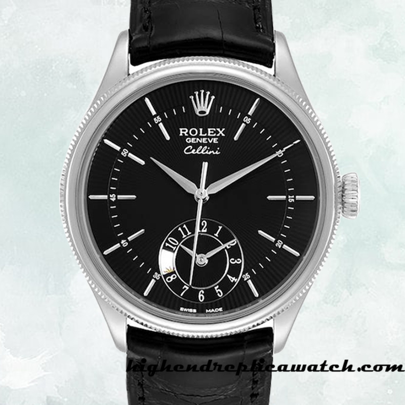 High End Replica Rolex Cellini Rolex Calibre 9015/Mingzhu Engine Men's m50529-0007 Black Dial