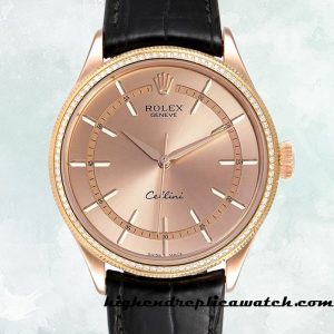 High End Replica Rolex Cellini Rolex Calibre 2836/2813 Men's m50705rbr-0010 Rose Gold Dial