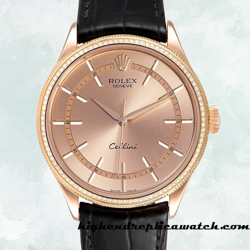 High End Replica Rolex Cellini Rolex Calibre 2836/2813 Men's m50705rbr-0010 Rose Gold Dial