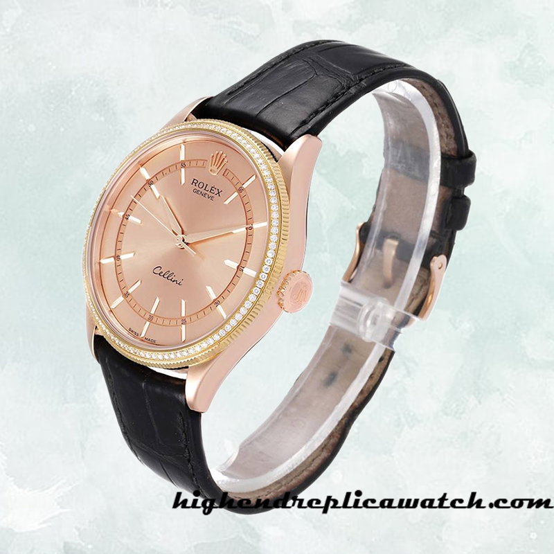 High End Replica Rolex Cellini Rolex Calibre 2836/2813 Men's m50705rbr-0010 Rose Gold Dial - Image 3