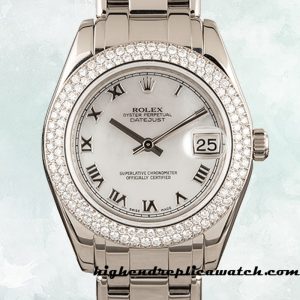 High End Replica Rolex Pearlmaster 81339 Unisex Rolex Calibre 2836/2813 Mother of Pearl Dial Automatic