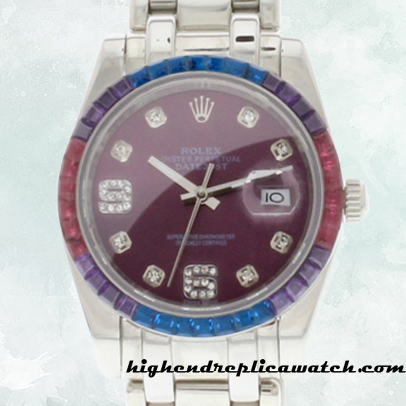 High End Replica Rolex Pearlmaster Ladies Rolex Calibre 2813 86349SAFUBL-42749 Silver-tone