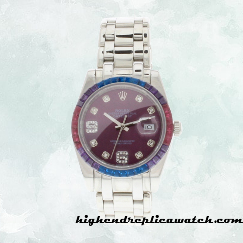 High End Replica Rolex Pearlmaster Ladies Rolex Calibre 2813 86349SAFUBL-42749 Silver-tone - Image 2