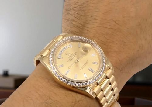 High End Replica Rolex Day-Date 228398TBR-0002 Men's Rolex Calibre 2836/2813 15mm Champagne Dial photo review