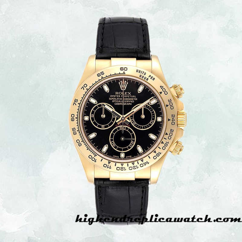 High End Replica Rolex Daytona Men's Rolex Calibre 7750 116518 Black Dial - Image 2