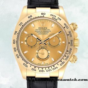 High End Replica Rolex Daytona 116518 Rolex Calibre 7750 Men's Champagne Dial
