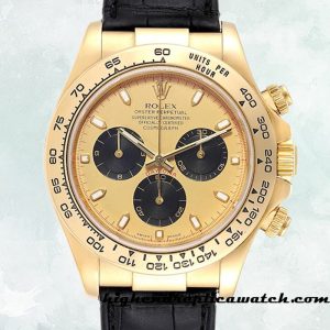 High End Replica Rolex Daytona 116518 Rolex Calibre 7750 Men's 15mm Champagne Dial
