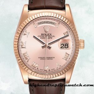 High End Replica Rolex Day-Date Rolex Calibre 2836/2813 118135 Men's Brown-tone