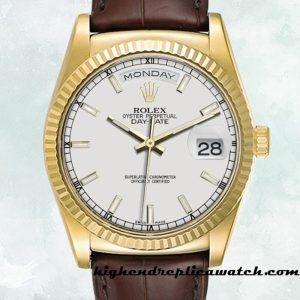High End Replica Rolex Day-Date m118138-0147 Rolex Calibre 2836/2813 Men's Brown-tone 12mm
