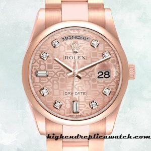 High End Replica Rolex Day-Date Men's m118205f-0062 Rolex Calibre 2836/2813 Automatic Rose Gold-tone
