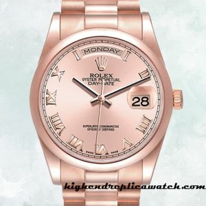High End Replica Rolex Day-Date 118205 Rolex Calibre 2836/2813 Men's  Rose Gold Dial