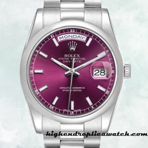 High End Replica Rolex Day-Date Men's 118206 Rolex Calibre 2836/2813 Silver-tone
