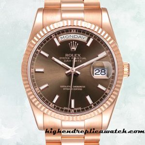 High End Replica Rolex Day-Date Men's 118235 Rolex Calibre 2836/2813 Hands and Markers