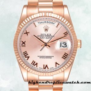 High End Replica Rolex Day-Date Men's 118235F-0001 Rolex Calibre 2836/2813 Rose Gold Dial