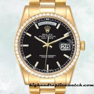 High End Replica Rolex Day-Date m118348-0208 Rolex Calibre 2836/2813 Men's 12mm Hands and Markers