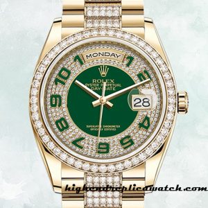 High End Replica Rolex Day-Date m118348-0056 Rolex Calibre 2836 Men's  Gold-tone