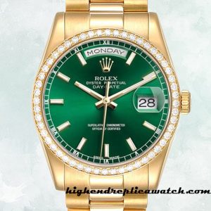 High End Replica Rolex Day-Date Rolex Calibre 2836/2813 Men's m118348-0225 12mm Gold-tone