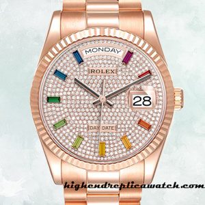 High End Replica Rolex Day-Date Rolex Calibre 2836/2813 Men's m128235-0039 Rose Gold-tone 12mm