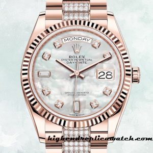 High End Replica Rolex Day-Date Rolex Calibre 2836 Men's m128235-0032 Mother of Pearl Dial 12mm