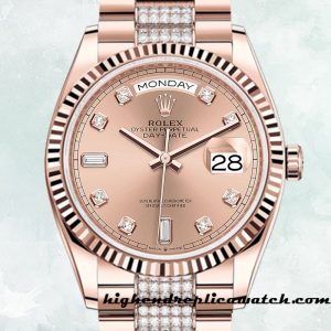 High End Replica Rolex Day-Date Men's Rolex Calibre 2836 m128235-0019 Rose Gold-tone