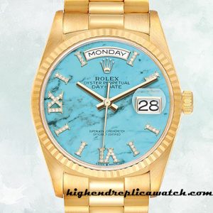 High End Replica Rolex Day-Date Men's Rolex Calibre 2836/2813 m128238-0071 Blue Dial