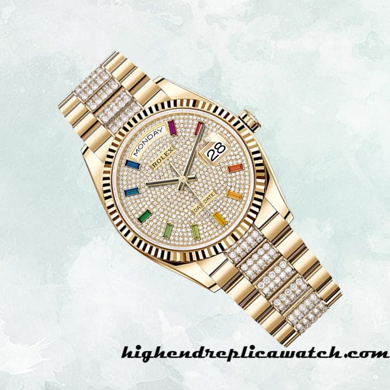 High End Replica Rolex Day-Date Men's Rolex Calibre 2836 m128238-0052 Gold-tone - Image 3
