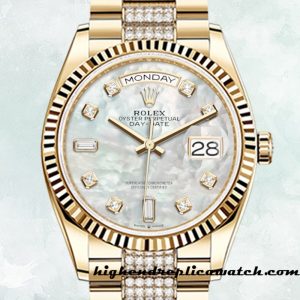 High End Replica Rolex Day-Date Men's m128238-0032 Rolex Calibre 2836 Mother of Pearl Dial