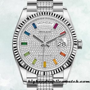 High End Replica Rolex Day-Date m128239-0027 Rolex Calibre 2836 Men's Silver-tone Automatic